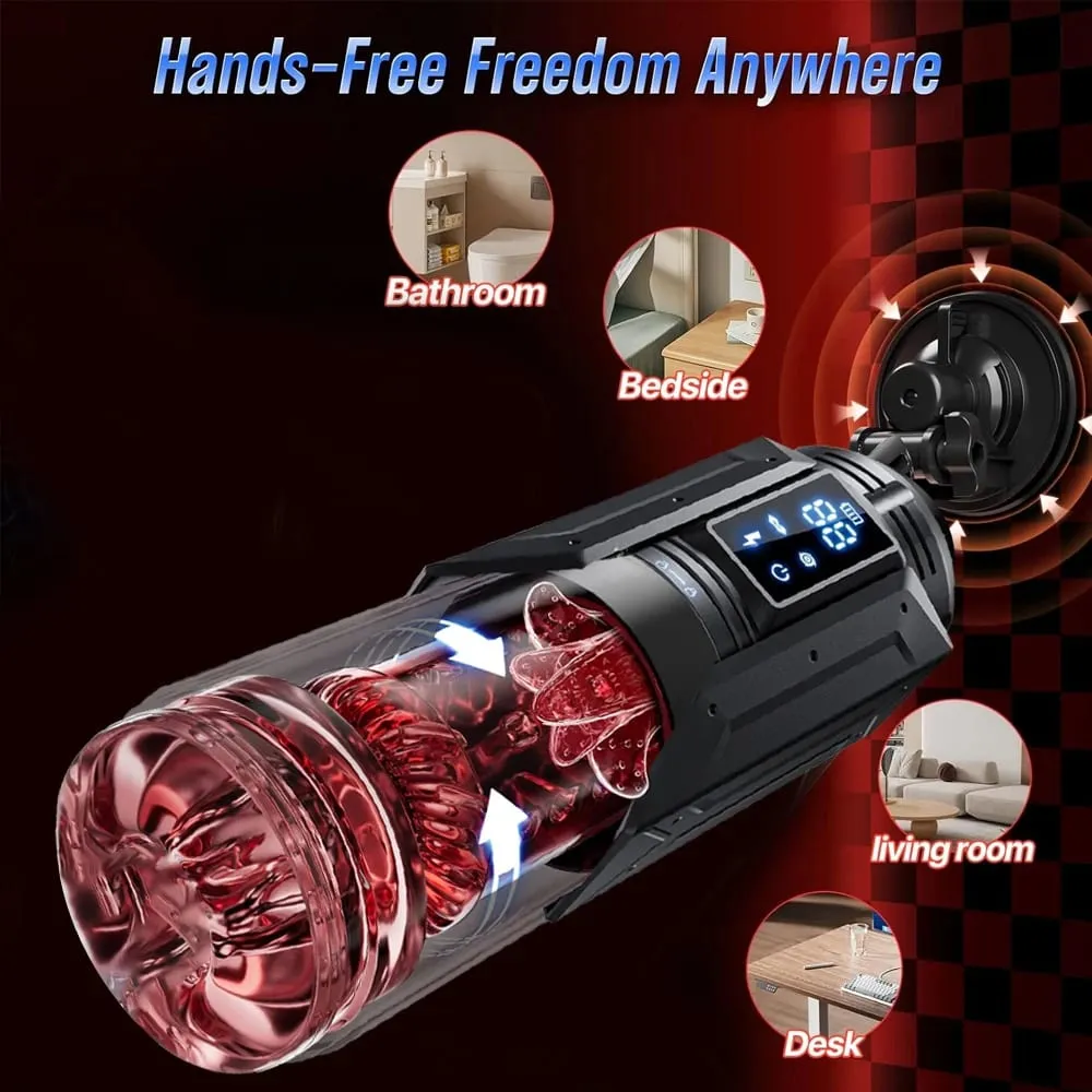 Nam Tự Động Masturbator Cốc Đâm Xoay Liếm Hút Dương Vật Bơm Túi Âm Hộ BF Màn Hình Hiển Thị LED Đồ Chơi Tình Dục Cho Nam — image 5