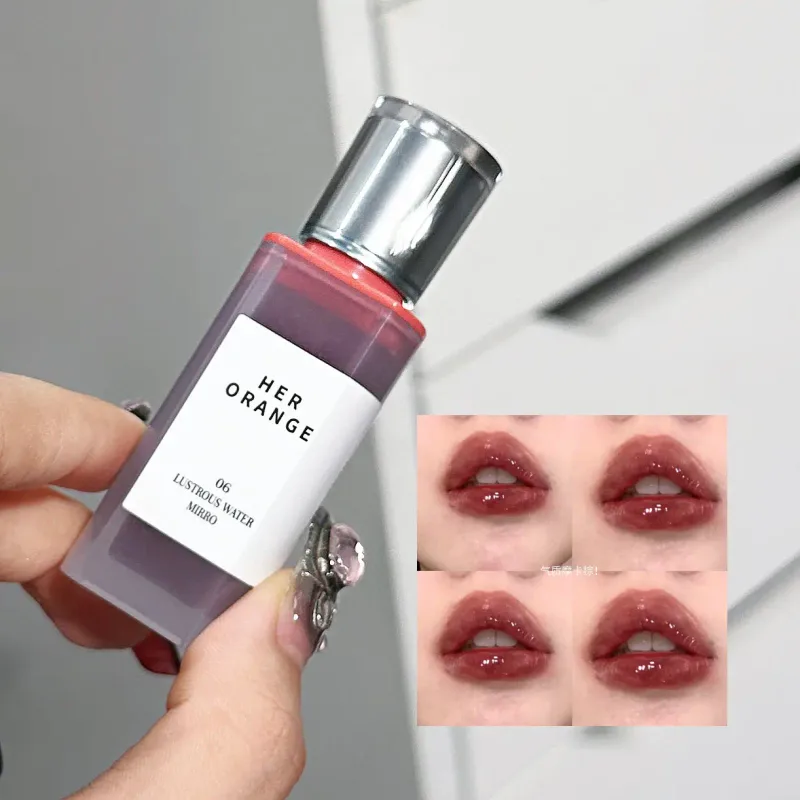 Herorange Hydrating Gloss Lip Tint Watery Texture ริมฝีปากแก้วอวบอิ่ม Long Lasting Non-Dry Dating Daily Makeup — image 3