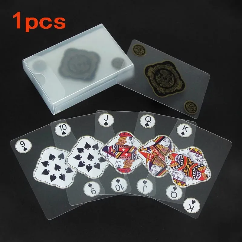 Spielkarten mit transparenter, wasserfester PVC-Kunststoff-Pokerkarte mit Box, perfekt für Blackjack Euchre und andere Spiele