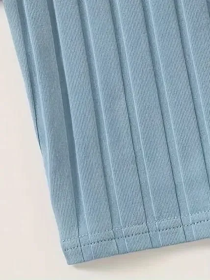 Mini robe côtelée à bretelles Spaghetti pour femmes, sans manches, col carré, Slim, moulante, courte, décontractée, basique, été — image 4