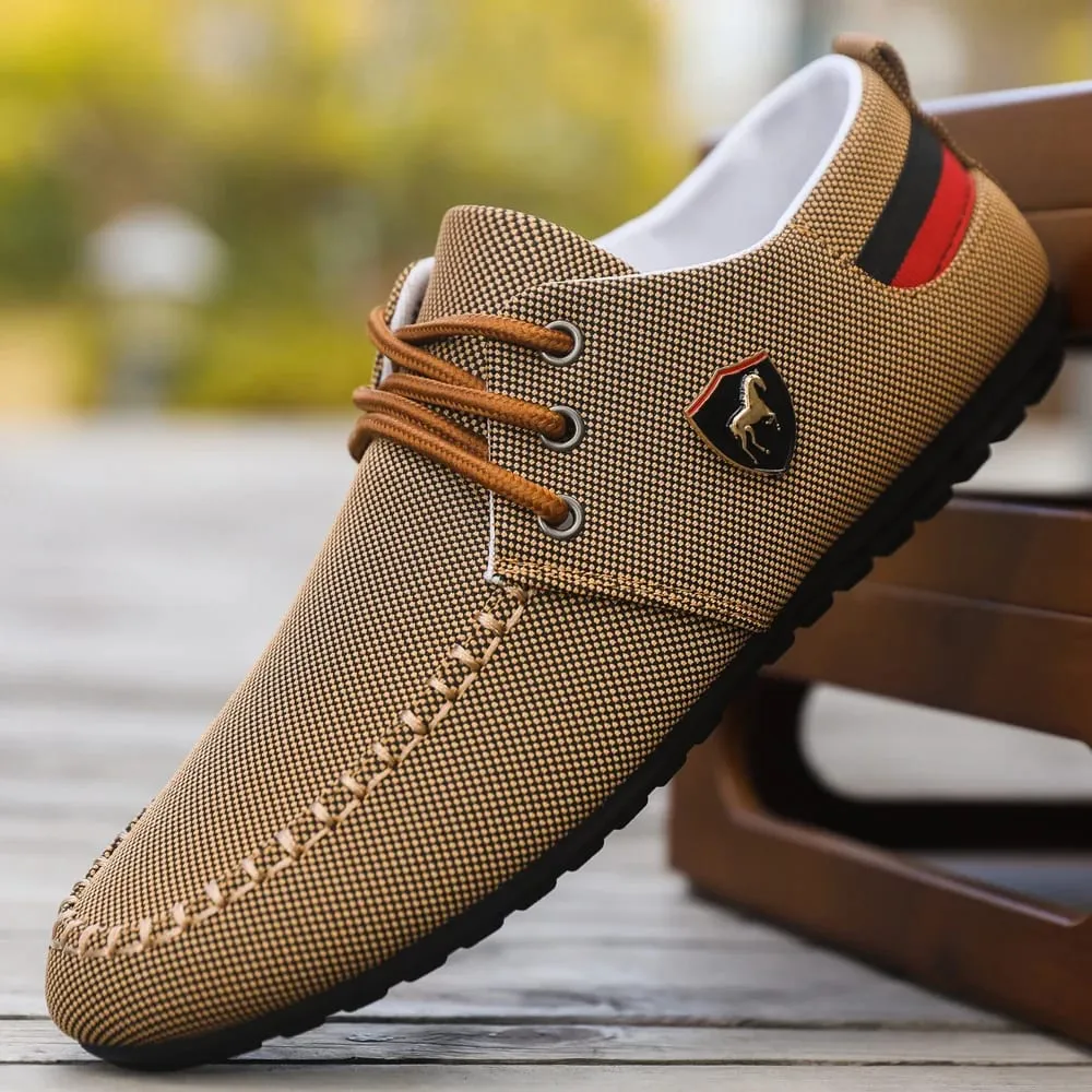 Mocassini casual da uomo in tessuto traspirante, comode scarpe basse stringate con suola morbida, versatili per gli spostamenti quotidiani e l'abbigliamento leggero da lavoro, leggere, resistenti all'usura, non soffocanti sui piedi, comode da indossare a lungo, adatte a molteplici occasioni. — image 8
