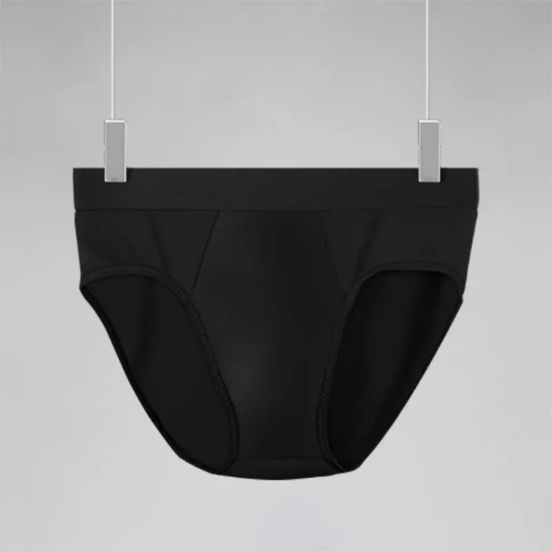 1 pieza de hielo para hombre - ropa interior de seda. Delgado - estilo para verano, con calzoncillos en U - convexos. pantalón corto de color liso — image 11