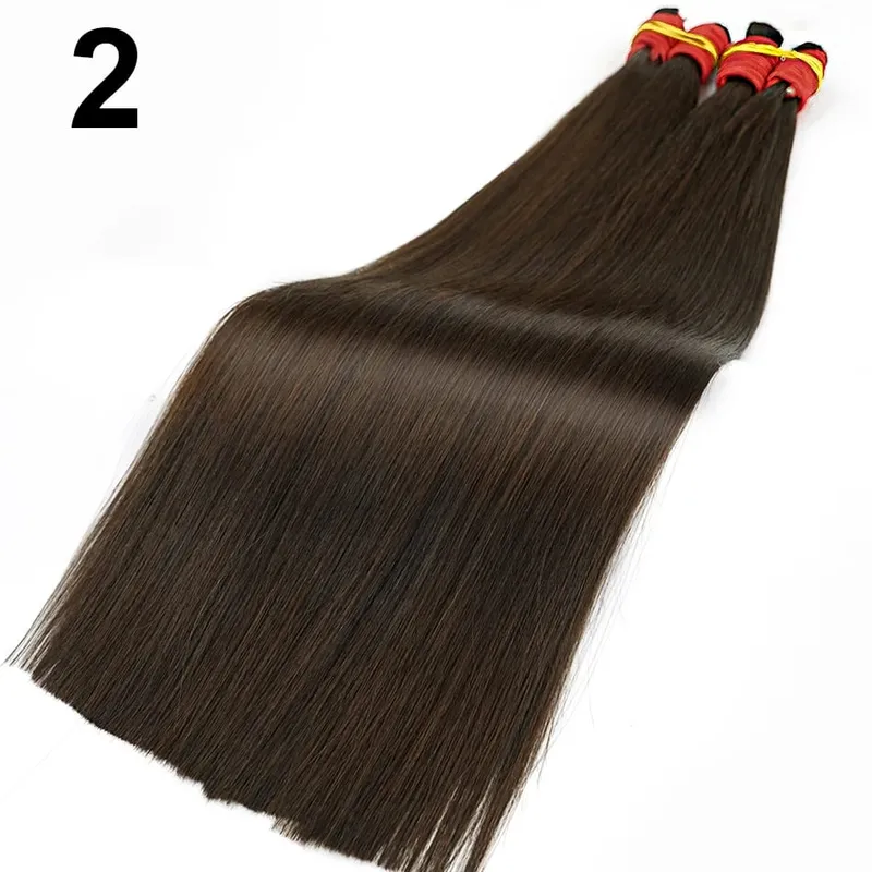 No Weft 100% Real Human Hair Extensions Remy Human Hair Bulk Unprocessed Natural Black Virgin Indian Hair Braiding for Women — image 16