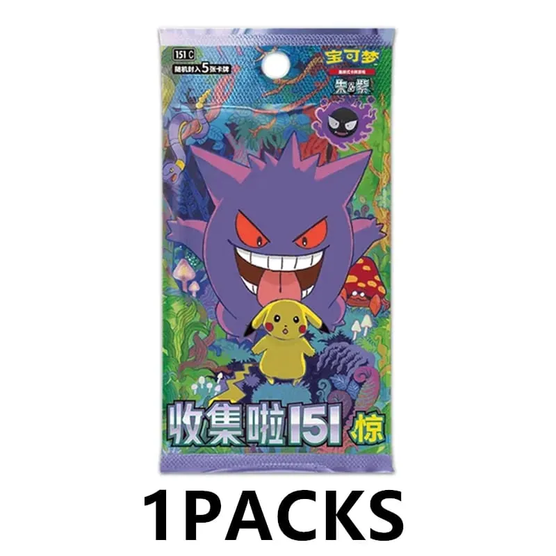 Pokémon Original Card 151 Series Vol.3 PTCGแพ็คเกจเสริมของแท้อย่างเป็นทางการแอนิเมชั่นคอลเลกชันการ์ดตารางเกมของเล่นของขวัญ