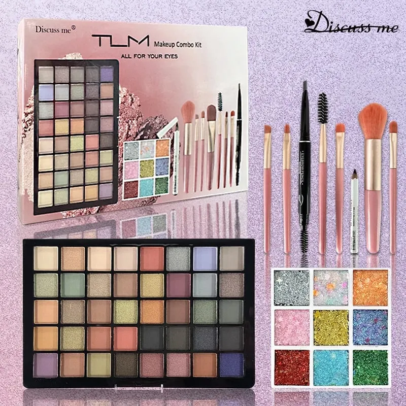 TLM Kit de maquillage Combo Kit de maquillage pour les yeux ensemble de maquillage Portable Mini Kit de maquillage crayon à sourcils Eey Shadow Palette cadeau parfait — image 2