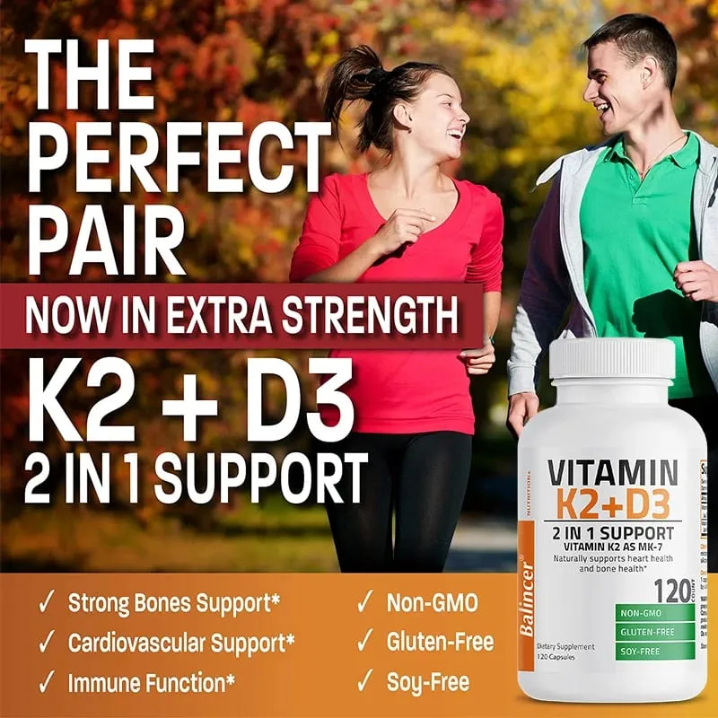 Vitamin D3 + K2(MK7) Supplement - Bone Joint Heart Immune Teeth and Skin Health Support - Non-GMO Supplement — image 6