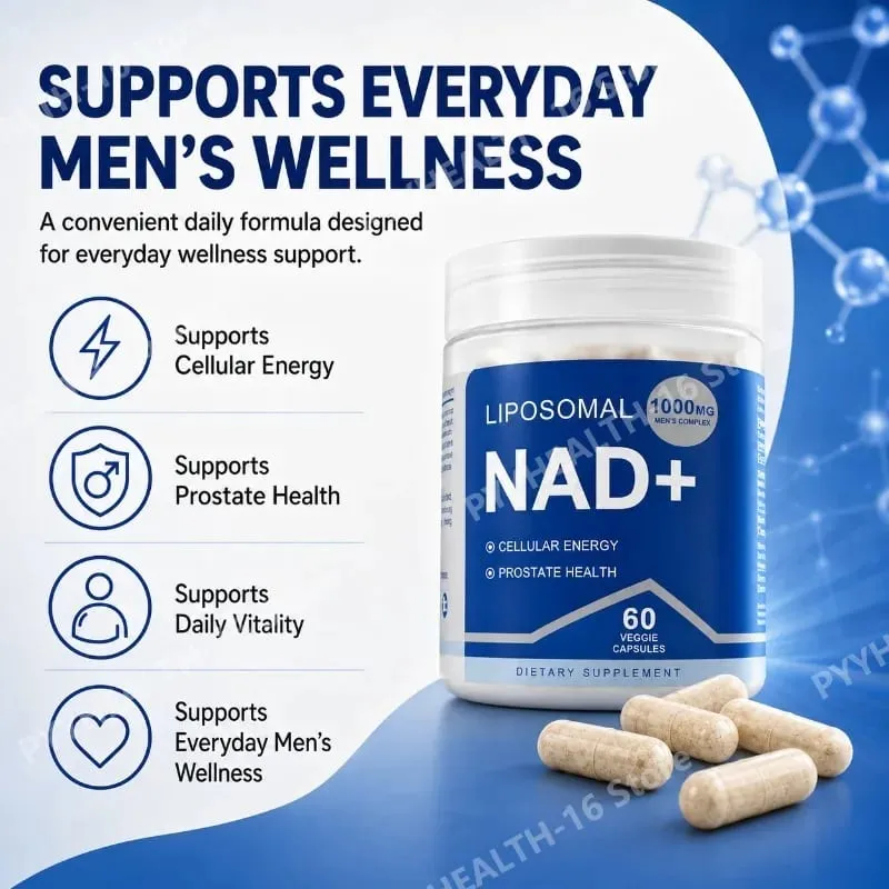 NAD+ Men's Complex Capsules Cellular Energy Support Resveratrol Maca Prostate Health and Urinary Comfort Support 60 Capsules — image 4