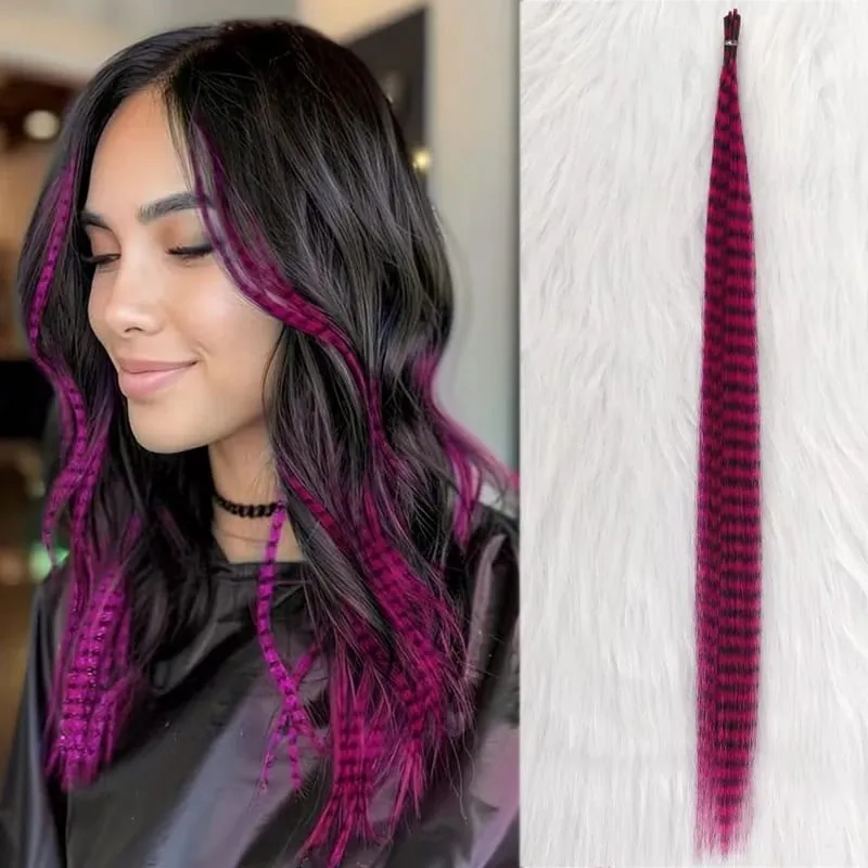 10-Piece Rainbow Synthetic Feather Extensions Multicolor 16-Inch Hair Add-ons Suitable for Women — image 15