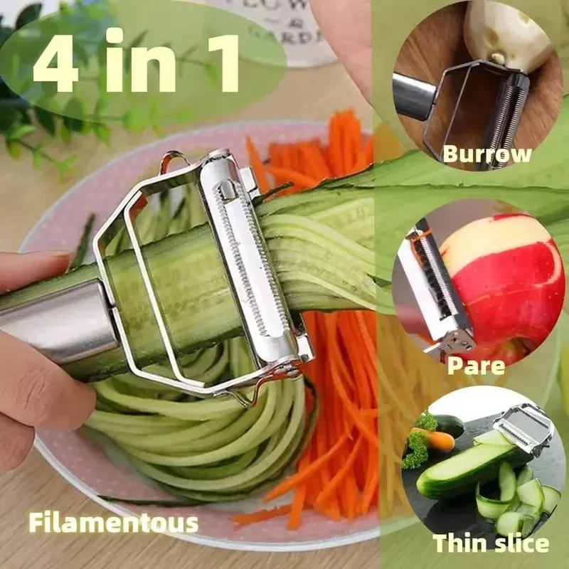 1 Pc Keuken Groenten Fruit Dunschiller Groentesnijder Hoge Kwaliteit Roestvrij Staal Aardappel Komkommer Wortel Rasp Julienne Dunschiller — image 2