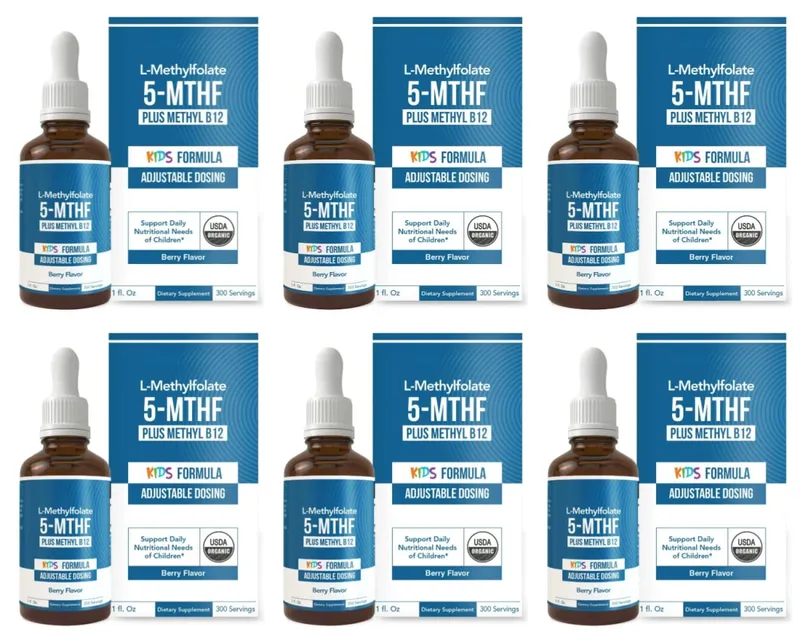 Kids L-Methylfolate 5-MTHF Liquid Drops with Methyl B12 Active Folate Support 1 Fl Oz USDA Organic Vegan Non-GMO — image 9