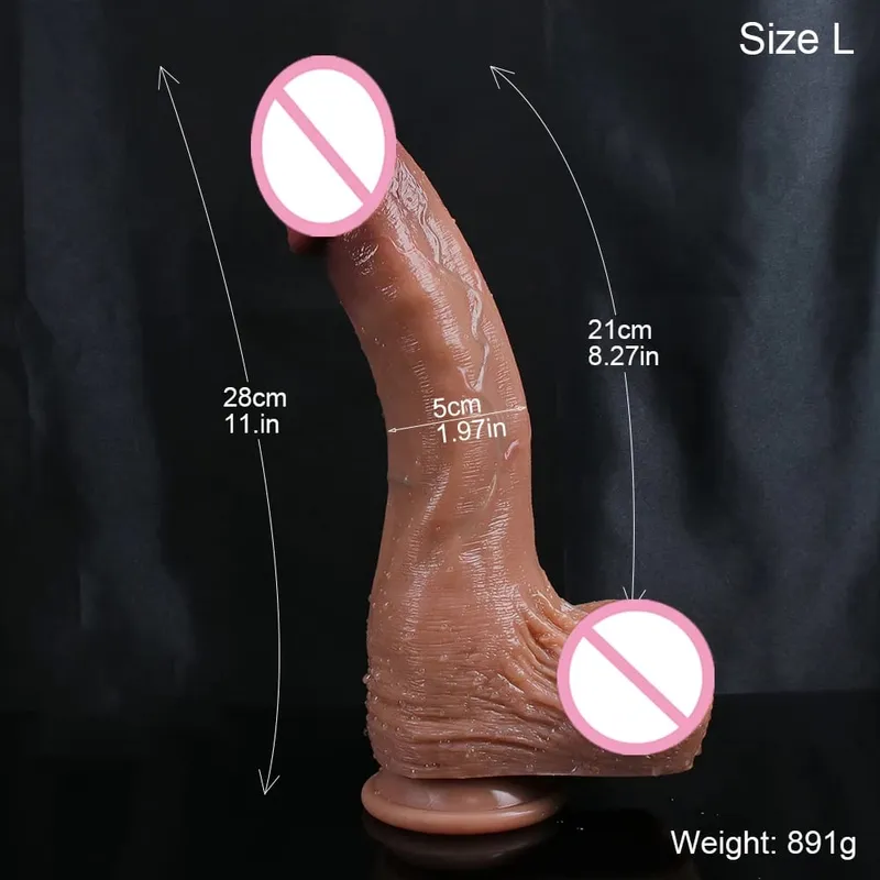 Skin Feeling Realistic Dildo New Soft Big Glans Penis Adults Dick Strapon Suction Cup Anal Sex Toys For Female Masturbation Cock