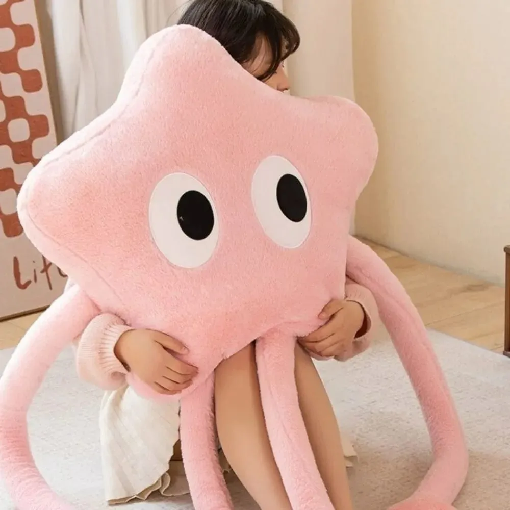 Nuovo cuscino in peluche a stella da 110 cm, morbido cuscino imbottito in peluche