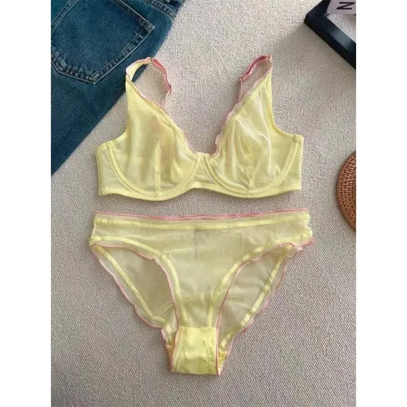 Set di reggiseno a coppa piena da donna di nuovo arrivo Set di biancheria intima comfort quotidiano ultra sottile minimizzatore supporto sexy anti-cedimento laterale sottile ABCD — image 2