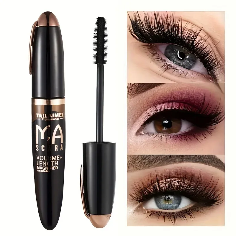 1 ST Waterdichte 3D Mascara Dikke Lange Vlekbestendige Mollige Gecodeerde Langdurige Curling Grote Oogmake-up met 360 ° Spiraalborstel — image 2