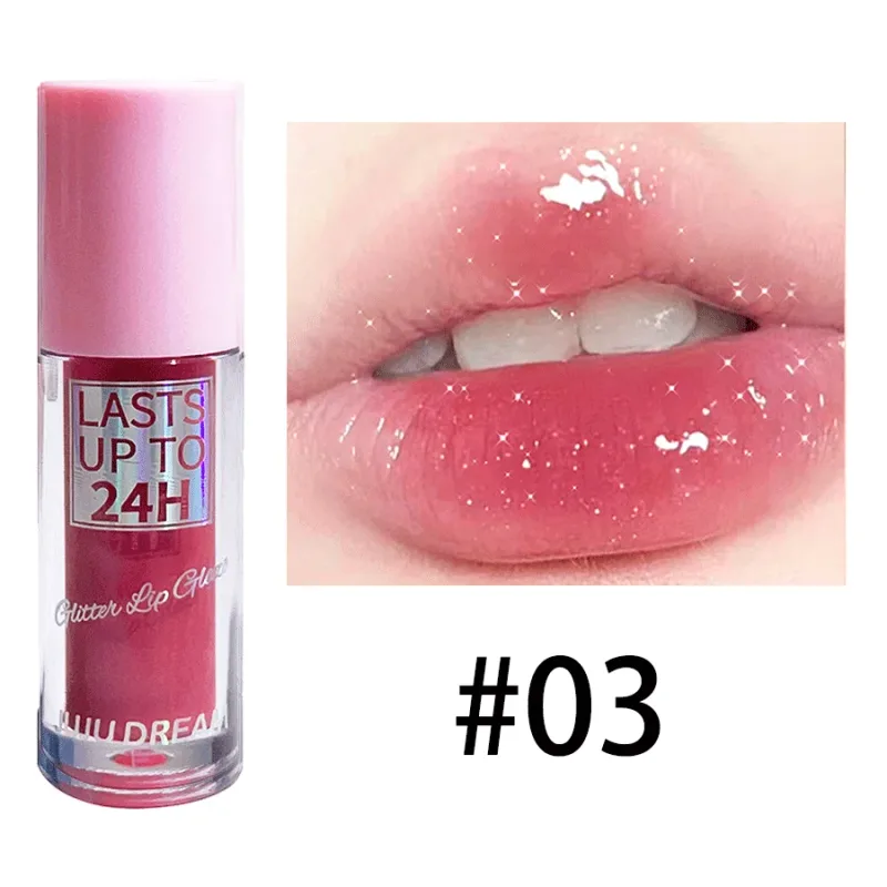 Flowing light Glitter Lip Glaze ลิปกลอสติดทนนานกันน้ำลิปสติก Makeup Lip Oil Lip Tint Moisturizing — image 9