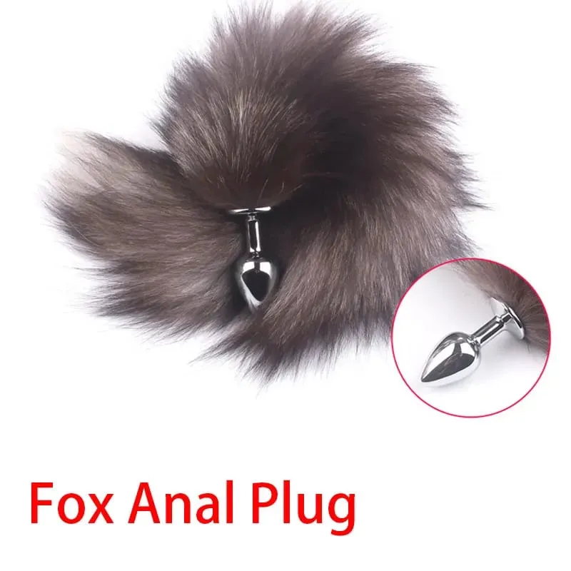 Sexy Fox Tail Anal Plug Erotic Accessory Stainles Steel Anal Plug For Women Adult Sex Toys Butt Plug Cosplay Couples Adult Games — image 2