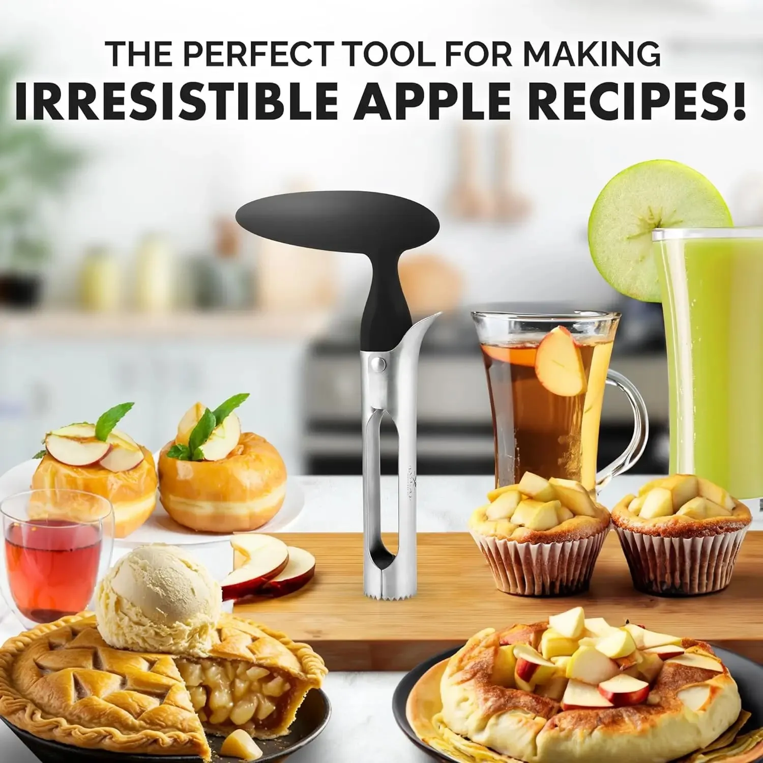 1PC Premium Kuchyně z nerezové oceli Apple Corer Tool Ultra Sharp Snadné použití a čištění Odolný odstraňovač ovocných jader — image 2