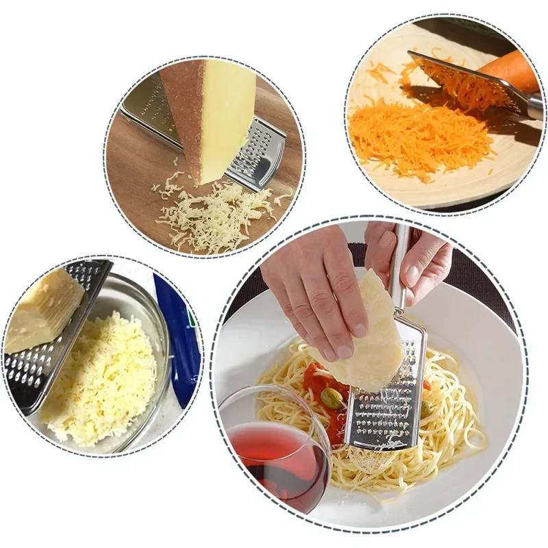 Grattugia per formaggio a lama micro Grattugia per zenzero e carota con manico in acciaio inossidabile Grattugia per verdure con noce moscata e limone PY0029 — image 1