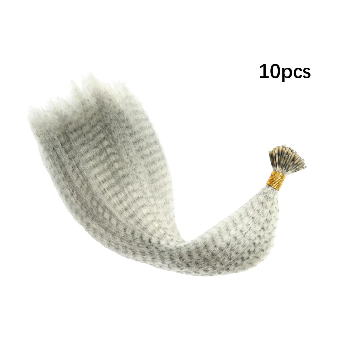Colored Strands for Hair Feather Extension 10 Pieces I Tip Synthetic Hairpiece Fake Hair Zebra Line Feather Hair Extensions — image 12