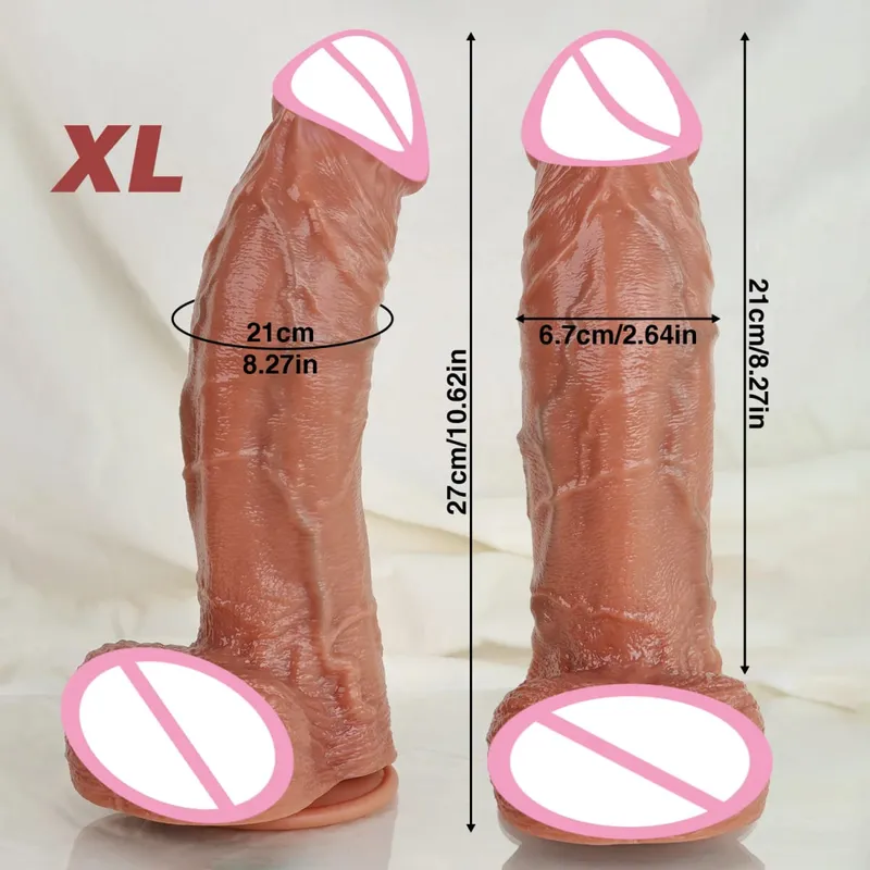 Ρεαλιστική μαλακή διπλή σιλικόνη Big Dildo Προσομοίωση δέρματος τεχνητό πέος Κολπικός αυνανισμός Βεντούζα Big Dick Γυναικείο Σεξ Παιχνίδι — image 7