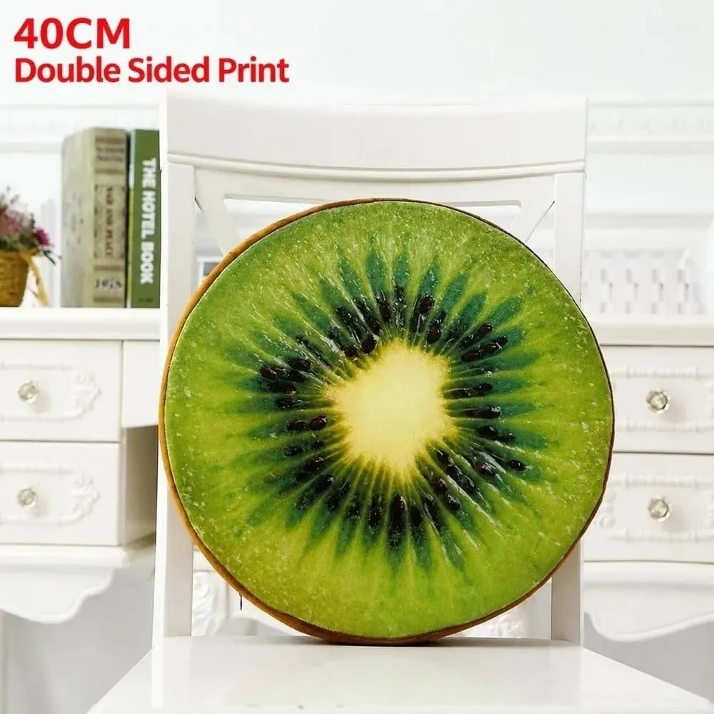 Zachte Ronde Fruit Kussen Simulatie Fruit Slice Print Zitkussen Gevulde Innerlijke Pluche Stof Sofa Kussen Sofa Decor — image 14