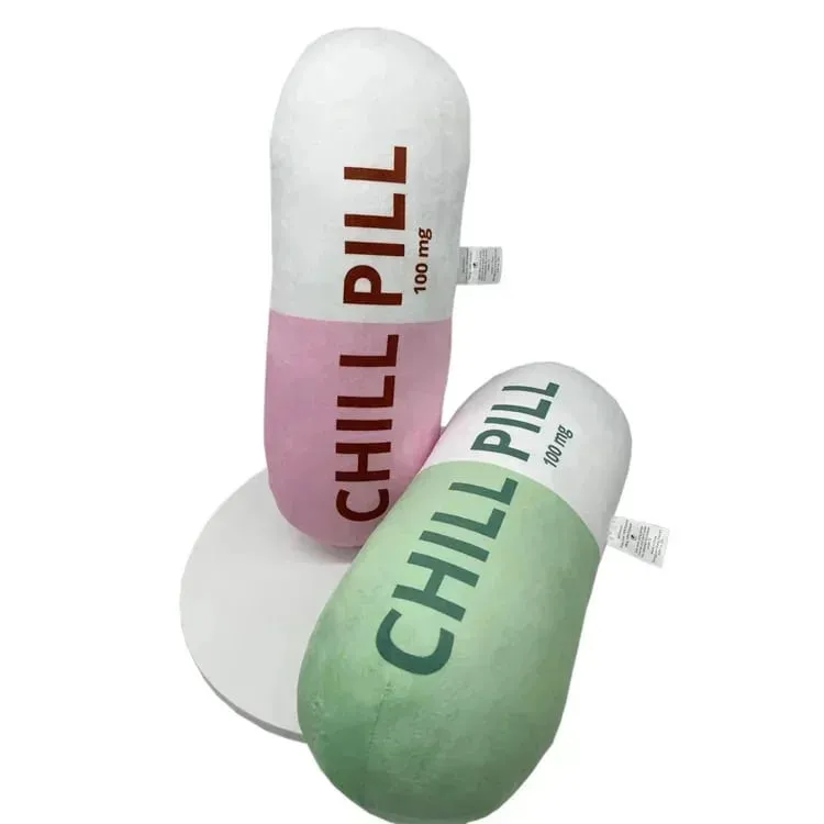 Divertente cuscino di peluche per pillola fredda Simpatico cartone animato di peluche farcito morbido cuscino per divano che abbraccia la bambola pisolino cuscino per dormire regalo di compleanno — image 8
