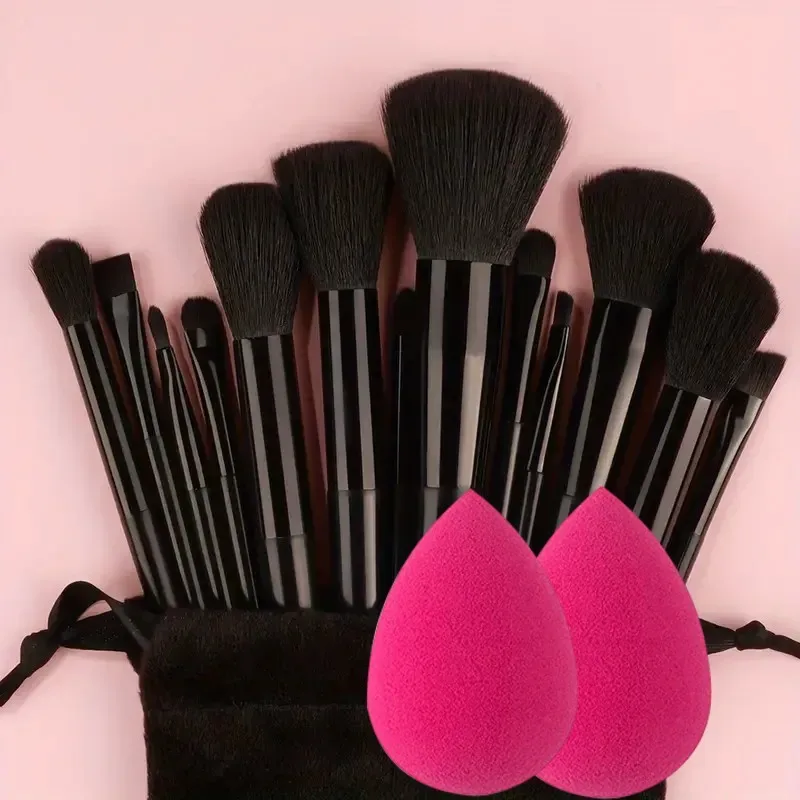 13 ชิ้น Soft Fluffy ชุดแปรงแต่งหน้าสำหรับเครื่องสำอางค์ Foundation Blush Powder อายแชโดว์ Kabuki ผสมฟองน้ำแต่งหน้าไข่ — image 10