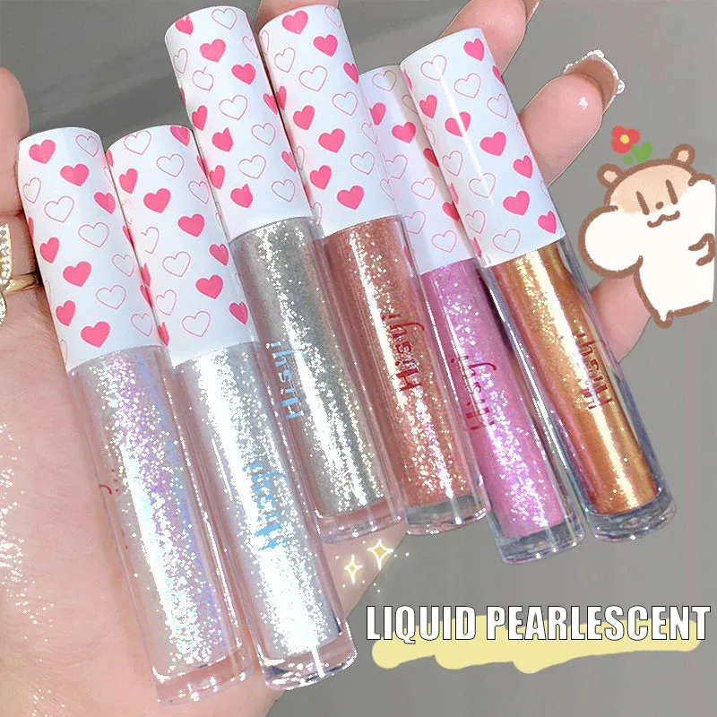 Liquid Eye Shadow Highlighter กันน้ำ Super Shiny Lasting Flakes Monochromatic Glitter Brighten Silkworm แต่งหน้า Maquillaje — image 4
