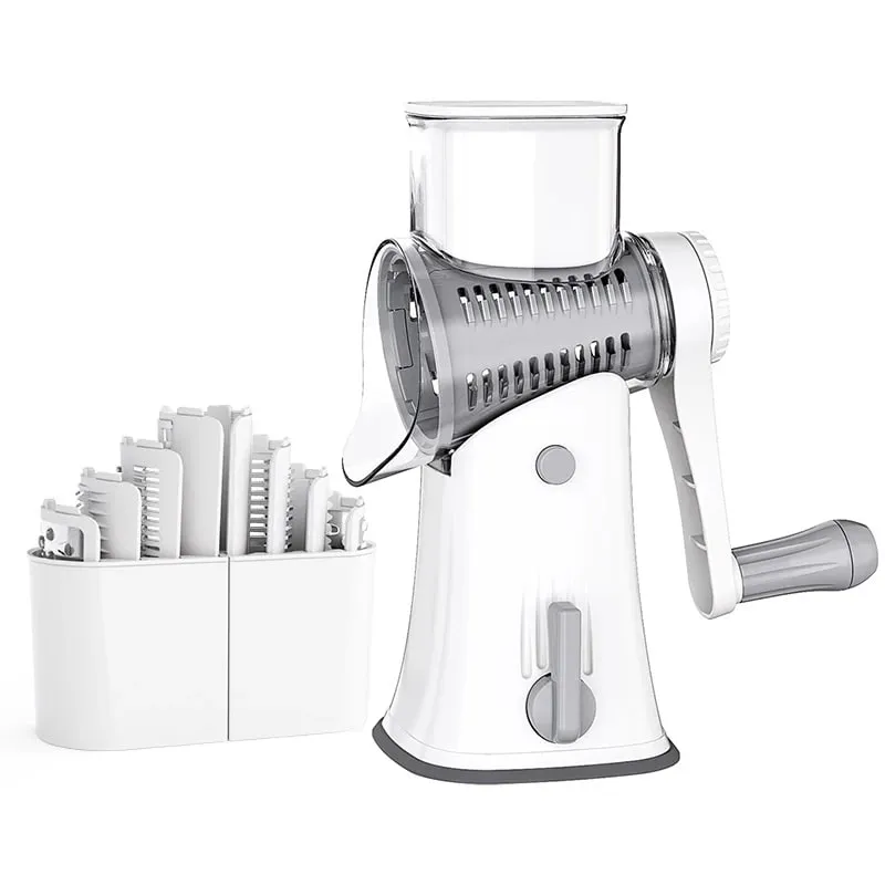 5-in-1-Rotationskäsereibe, Schredder, Küche, Mandoline, Gemüse, Julienne-Schneider, Waffelschneider, Nusshacker, JT247