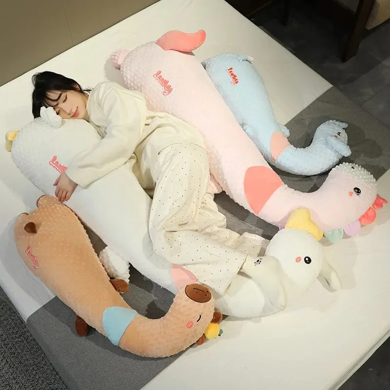 ยาวสัตว์หมอน Soft Dot Plush Sleeping หมอนน่ารักการ์ตูนตุ๊กตา Side Sleeper ขาหมอนเบาะรองนั่ง Home Decor ของขวัญ — image 2