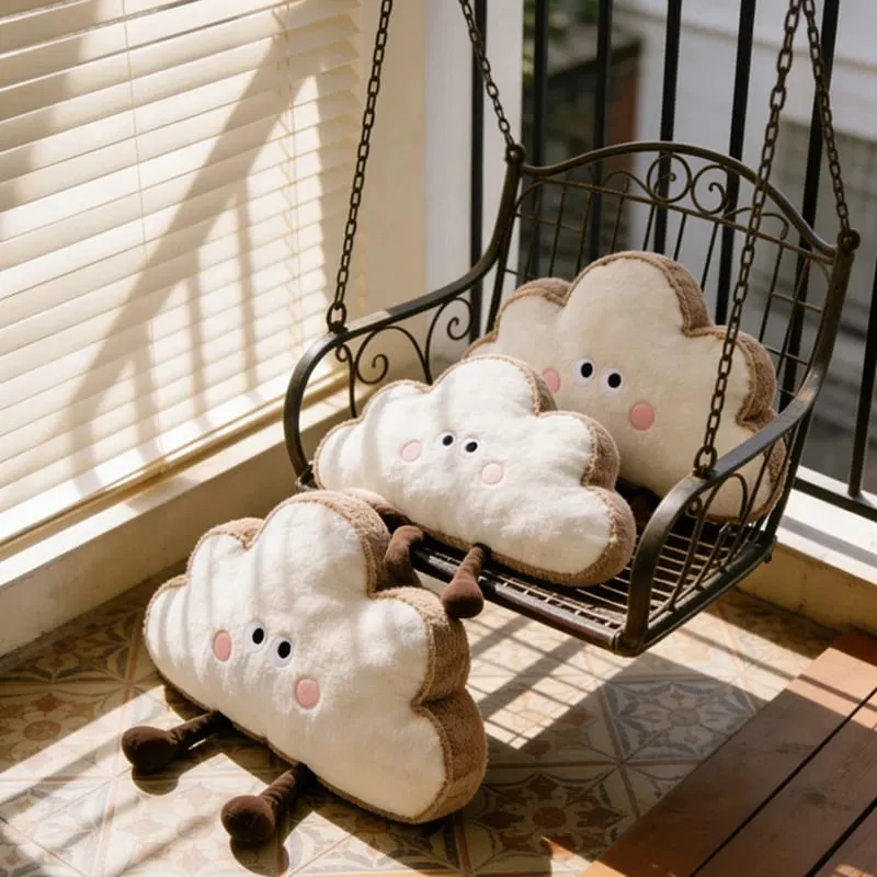 35 ~ 65 ซม.Toast Cloud หมอน Plush Kawaii Humanoid ตกแต่ง Plushie เก้าอี้โซฟากลับสนับสนุนเบาะของขวัญ — image 6