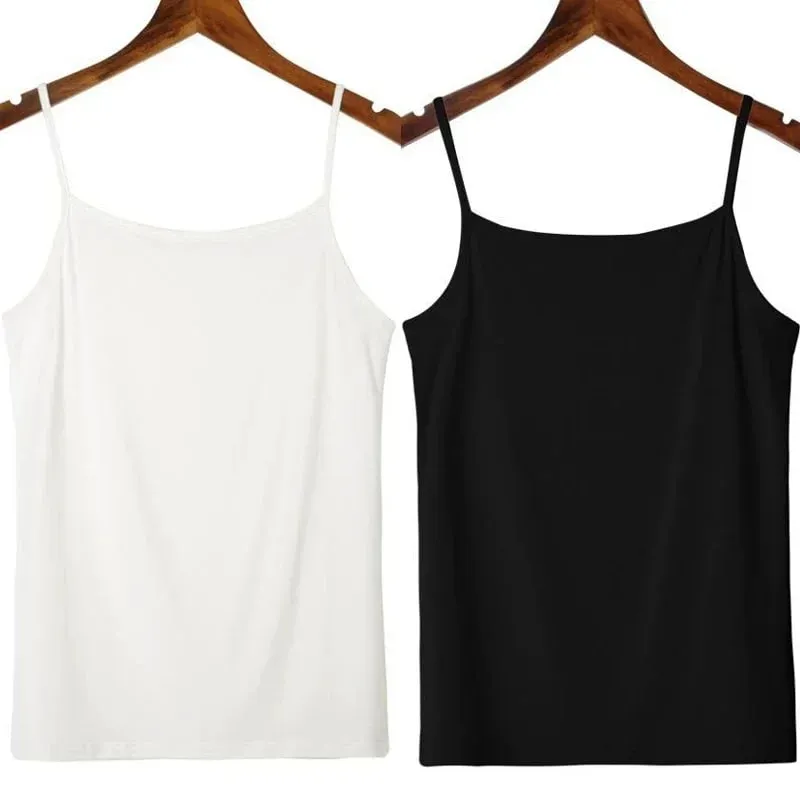 Solid Color Sleeveless Camisole Vest Casual Basic Slim Tank Top All Match Daily Women Summer Fashion Streetwear Tops Underwear