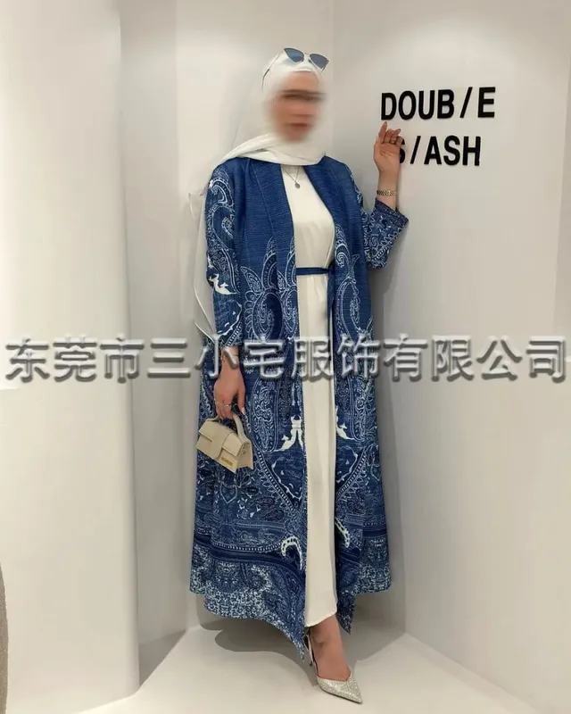 Frauen Falten Miyake Plissee Abaya Langarm Druck Faltbare Kragen Robe Strickjacke Mantel Neue Winter Mode Original Design 2026 — image 18