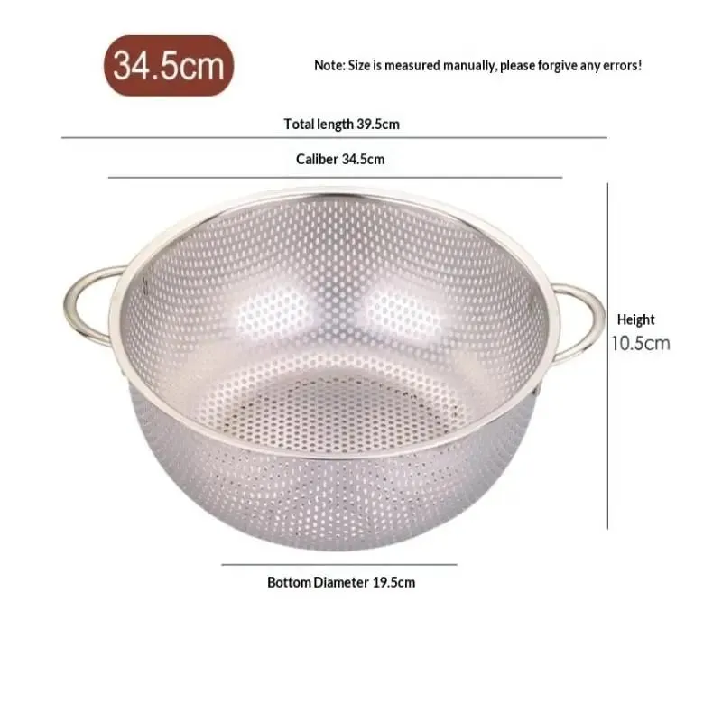 ♥ Foro da cucina in acciaio inossidabile Setaccio a rete densa Colino Setaccio Cestini per lavare frutta/verdura/riso — image 16