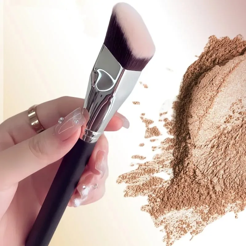 Pinceau de maquillage à tête plate biseautée, 1 pièce, pour fond de teint, Contour trapézoïdal, outils de maquillage professionnels pour débutants — image 3
