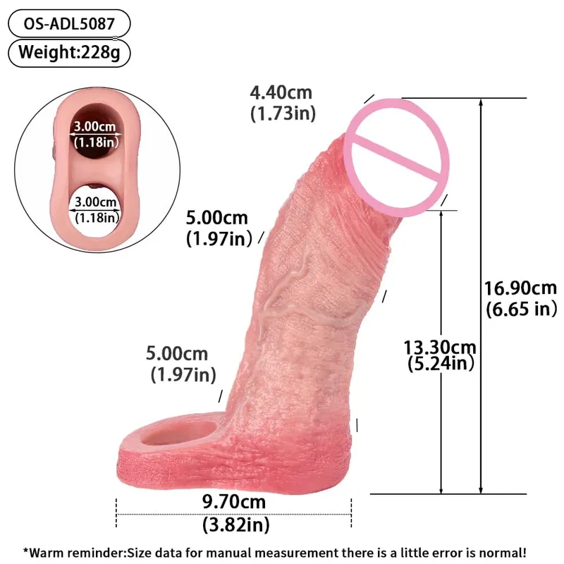 7.2in สมจริงอวัยวะเพศชาย Reusable อวัยวะเพศชายกับแหวนซิลิโคนอวัยวะเพศชาย Enlarger ชายผู้ใหญ่ของเล่นสำหรับชาย — image 15