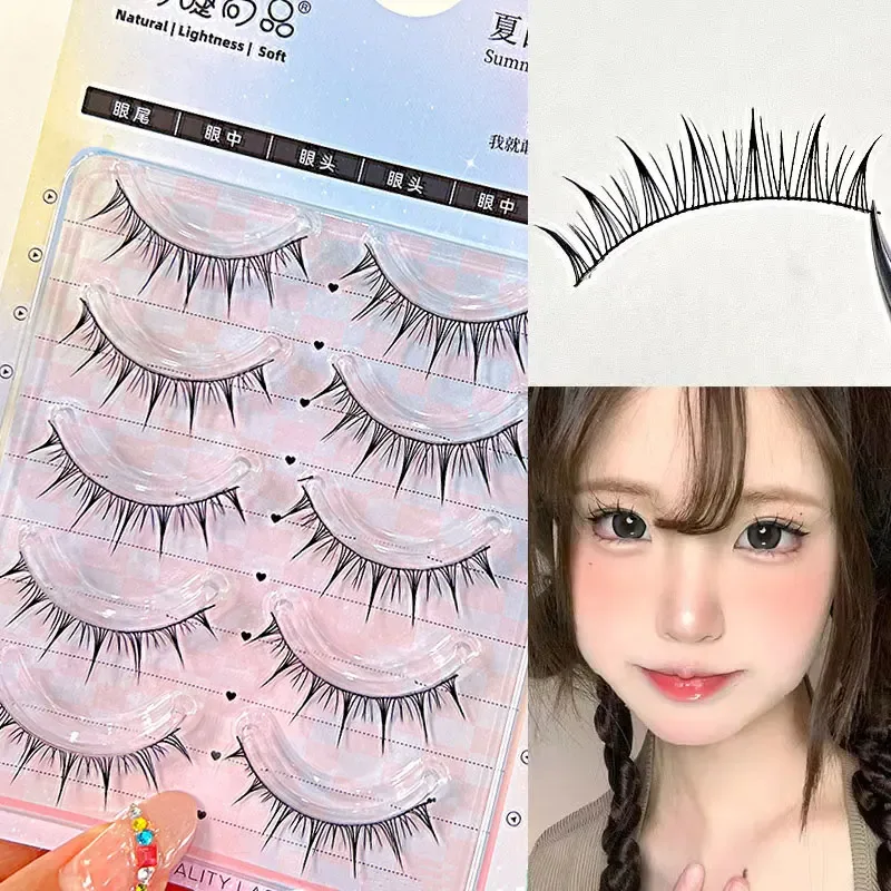 Faux-cils naturels à tige transparente fine, cils Manga, fournitures de cils novices, bâton de maquillage coréen — image 12