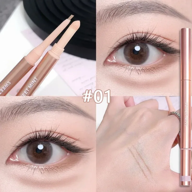 Crayon Eyeliner en ver à soie couché à Double extrémité, imperméable, naturel, 3D, éclaircissant, ombre, stylo, maquillage pour les yeux, Contour aegyosal