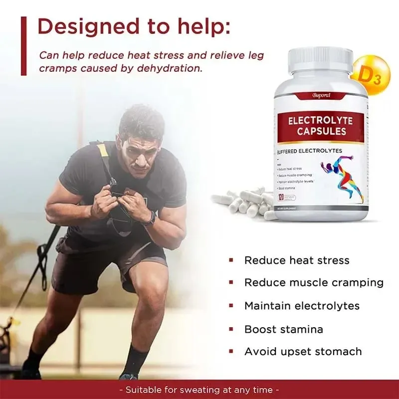 Electrolyte Capsules - Contains Vitamin D Promotes Electrolyte Balance Improves Cognitive Function Relieves Fatigue Non-GMO — image 4