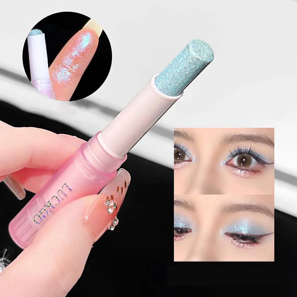 Funkelnder wasserfester Lidschatten-Textmarker, blauer Diamant-Gelee-Lidschattenstift, glitzernder rosa lila Lidschatten, erhellt das Make-up — image 6