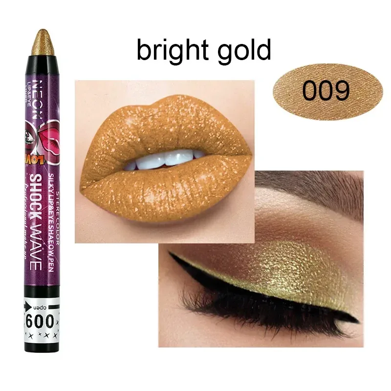 2 In 1 Eyeshadow Lipstick Stick Pencil Waterproof Glitter Matte Eye Shadow Makeup Pigment Eyeshadow Pen