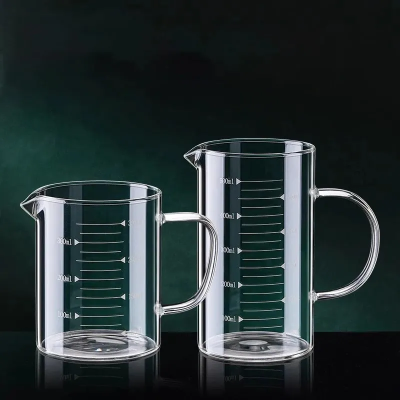 1/2 szt. Szklana miarka z uchwytem żaroodporna zlewka laboratoryjna kuchenna miarka do kawy i mleka 250/350/500/1000ml — image 6