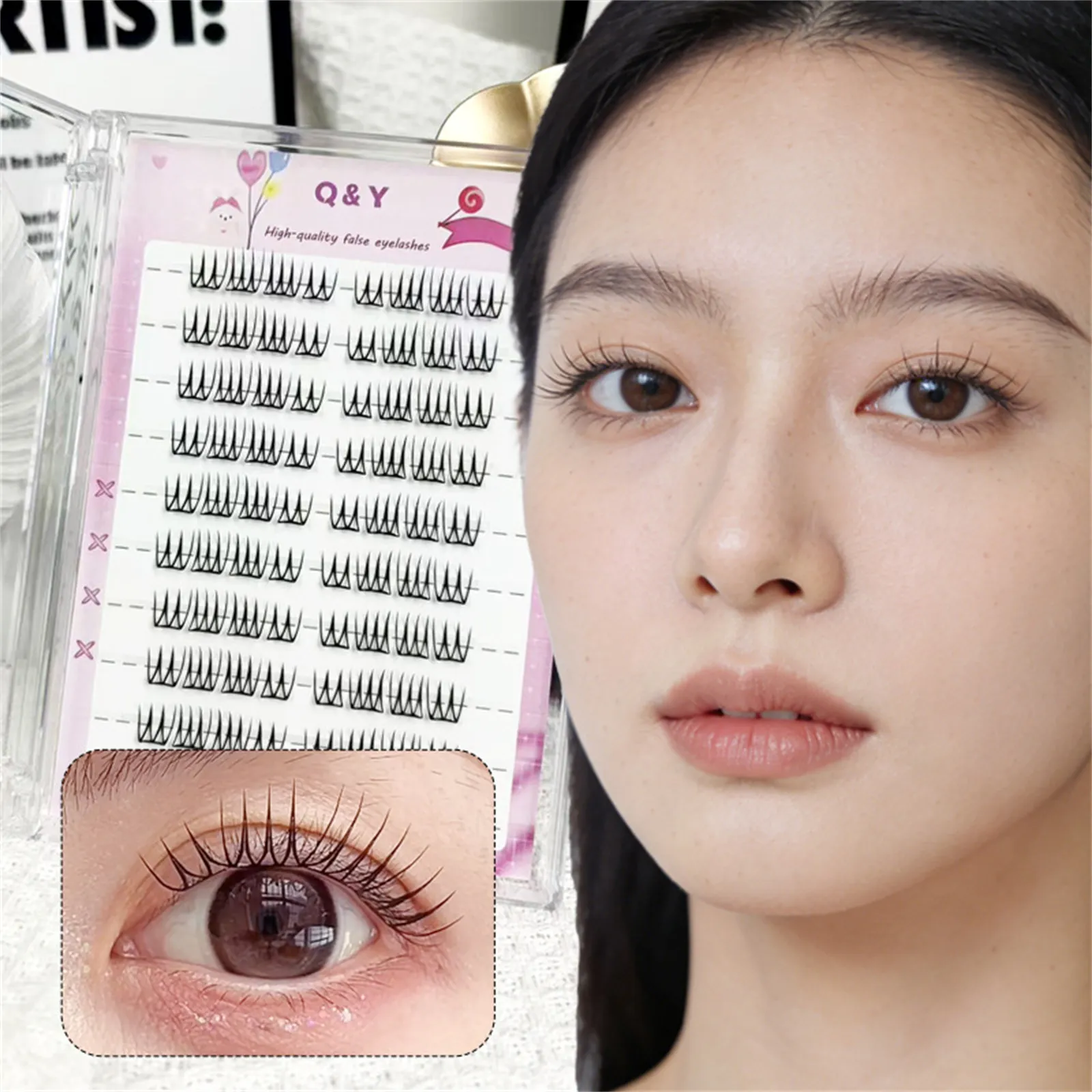 กลุ่มสตรี 3.0 ขนตาปลอมเกาหลีสไตล์ธรรมชาติขนาดเล็กบางขนตาไม่ต้องใช้กาว C Curl Daily Eye แต่งหน้า Essentials — image 6