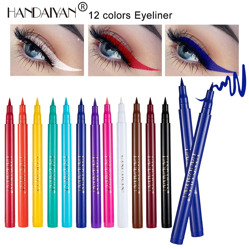Pensil Eyeliner Putih Matte Cepat Kering Kosmetik Pena Eyeliner Cair Halus Tahan Lama Tahan Air Pena Eyeliner Antinoda — image 6