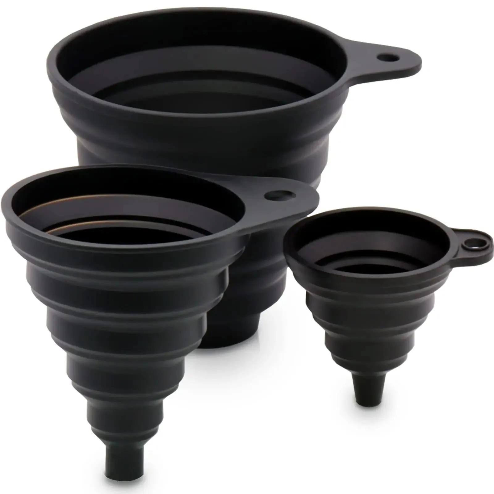 Corong Silikon untuk Penggunaan Dapur Botol Pengisi Transfer Bubuk Cair (3 Buah) 1 Set Corong Mulut Lebar/Mini/1 Kecil/1 — image 8