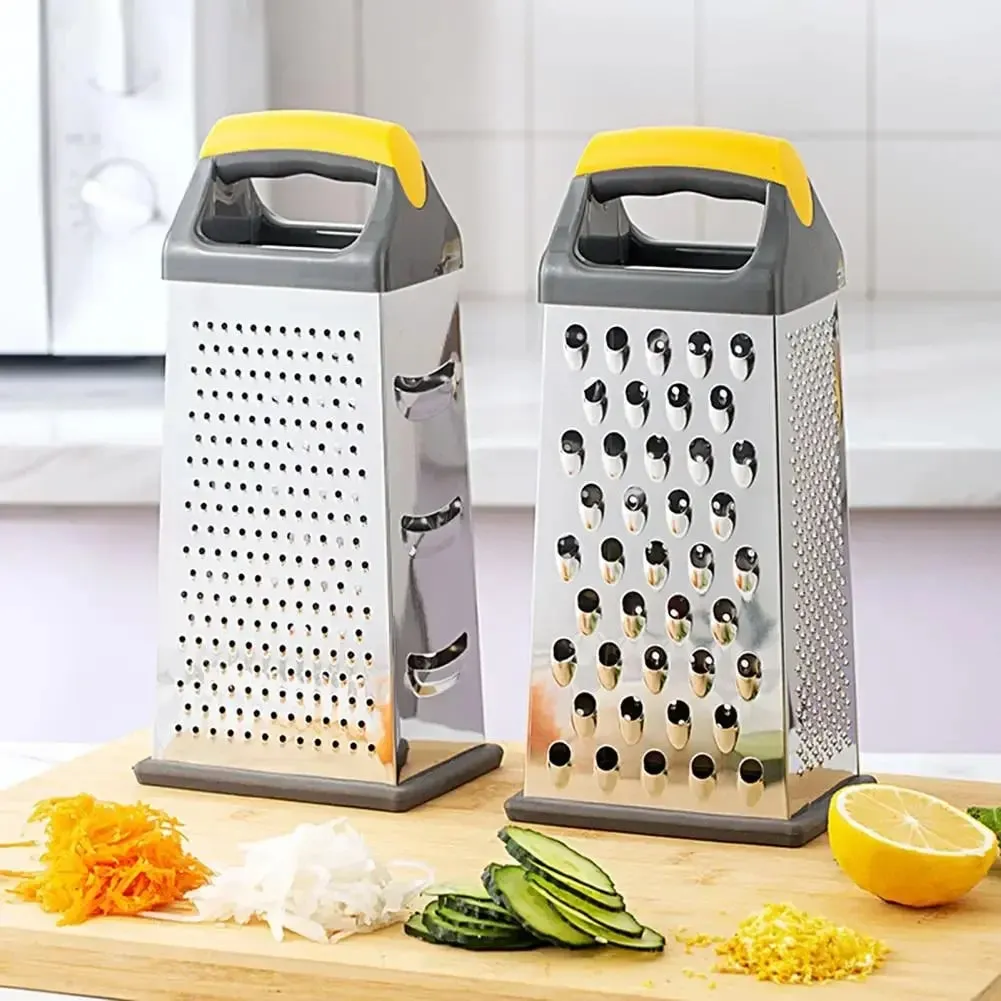 Dụng cụ bào vỏ hộp 4 mặt Dụng cụ gọt vỏ rau quả chắc chắn Dụng cụ bào nhiều mặt màu bạc — image 3