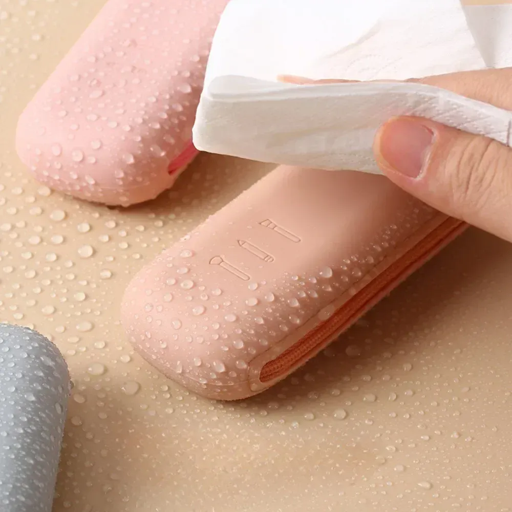 1pc Silicone Make Up Brushes Storage Bag Multi Function Travel Makeup Brush Holder Portable Cosmetic Tool Organizers Zipper Case — image 1