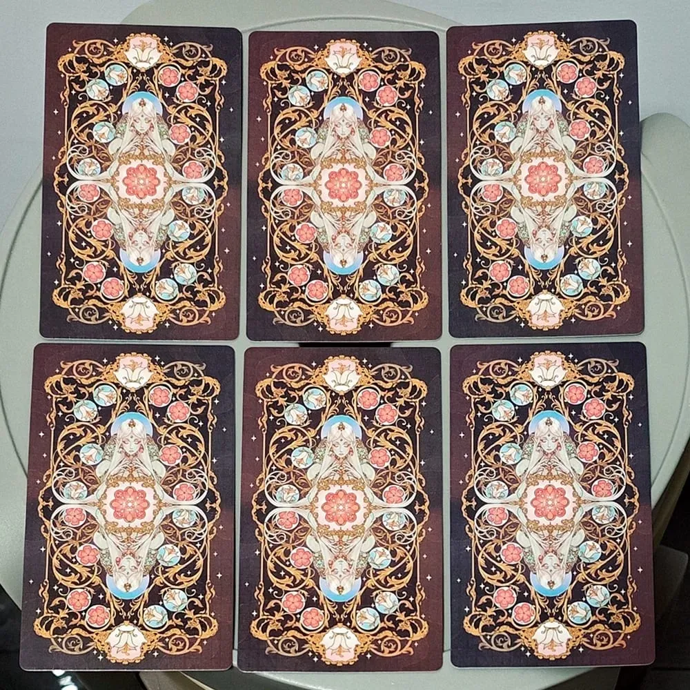 Timbul dua kali dengan Ilustrasi Gaya Anime Cantik 78 Keping Kad Tarot Art Nouveau 12*7sm Dek Tarot Anima dalam Kotak Tegar — image 4