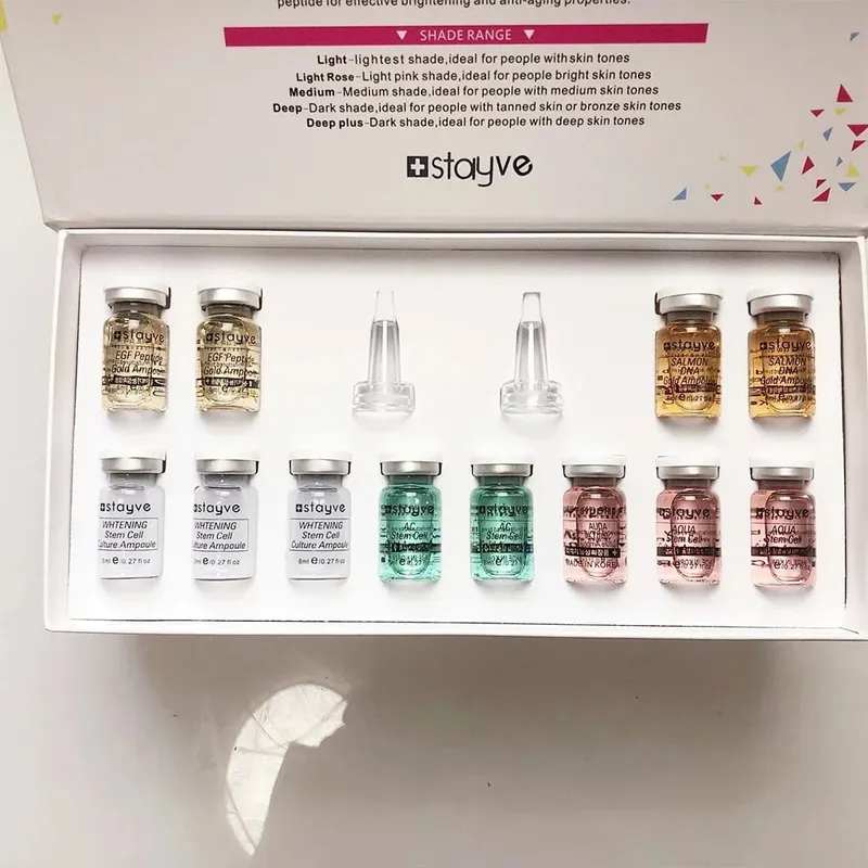 ปลาแซลมอน DNA/Peptide Korea Original Stayve 8ml BB ครีม GLOW แต่งหน้าชุด Hyaluronic Serum Ampoule Foundation Skin Care ความงาม — image 8