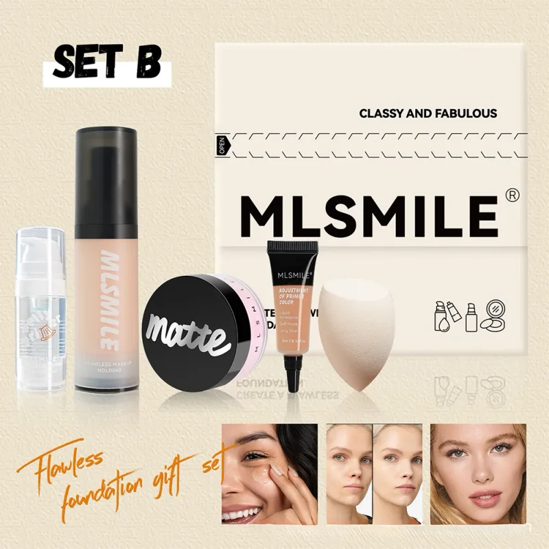All-in-One-Foundation-Make-up-Geschenkset, vollständig deckender Concealer, Fixierpuder, Make-up-Schwamm, tragbares Gesichtskosmetik-Set — image 8